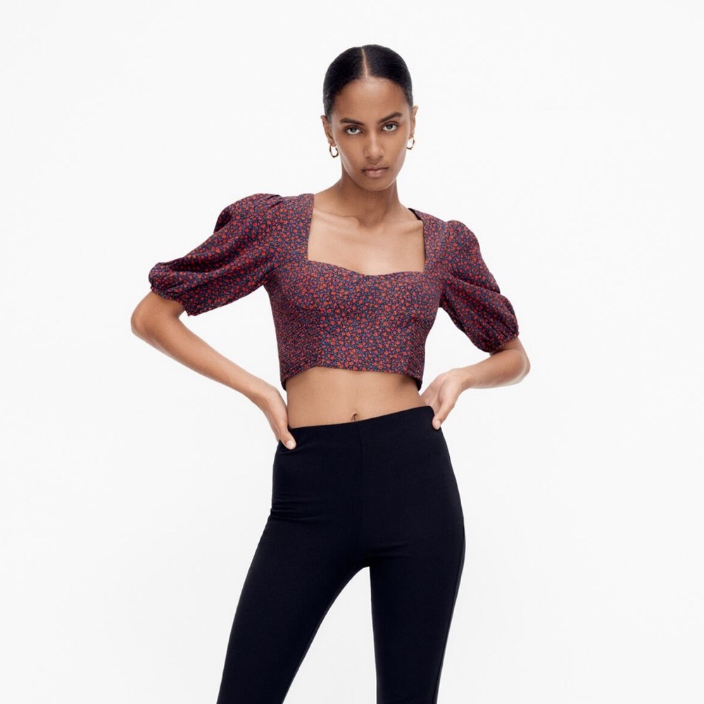 NWT Zara Crop Blouse Corset